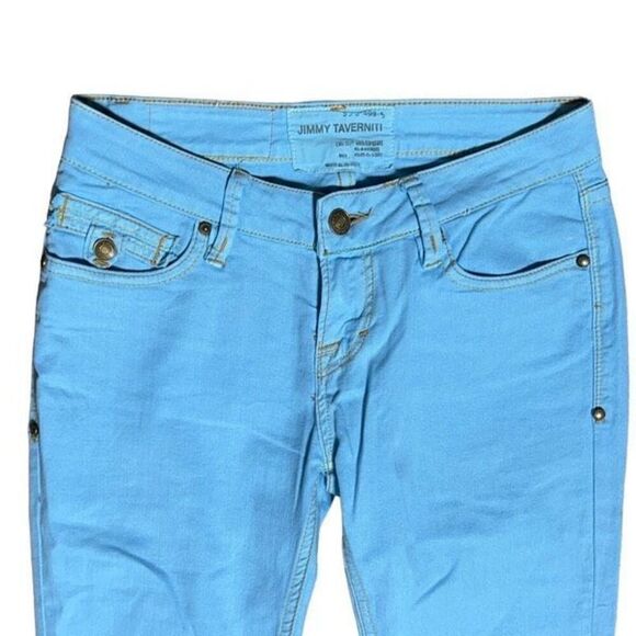 Jimmy Taverniti NWT  Anti Exposure Cropped Skinny Leg Light Blue Colored Size 25 - Picture 3 of 4
